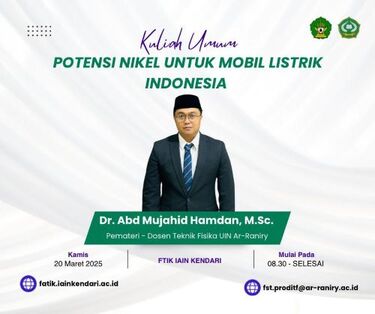 Wadek III Fakultas Sains dan Teknologi UIN Ar-Raniry Banda Aceh: Berikan Kuliah Umum di FTIK IAIN Kendari