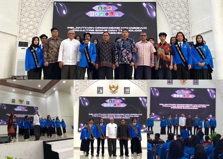 Pelantikan Kepengurusan Organisasi Mahasiswa (ORMAWA) Fakultas Sains dan Teknologi UIN Ar-Raniry Periode 2025/2026