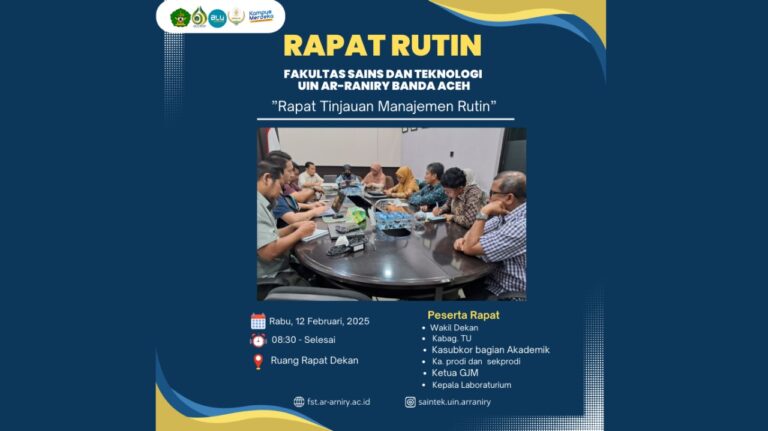 Fakultas Sains dan Teknologi: Rapat Tinjauan Manajemen (RTM) Rutin - Fakultas Sains dan Teknologi