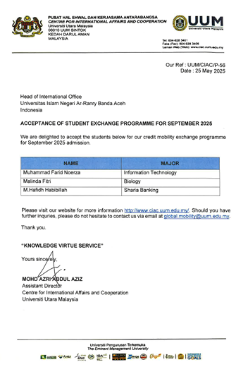 FST Menginternasional, Kirim Dua Mahasiswa Keluar Negeri