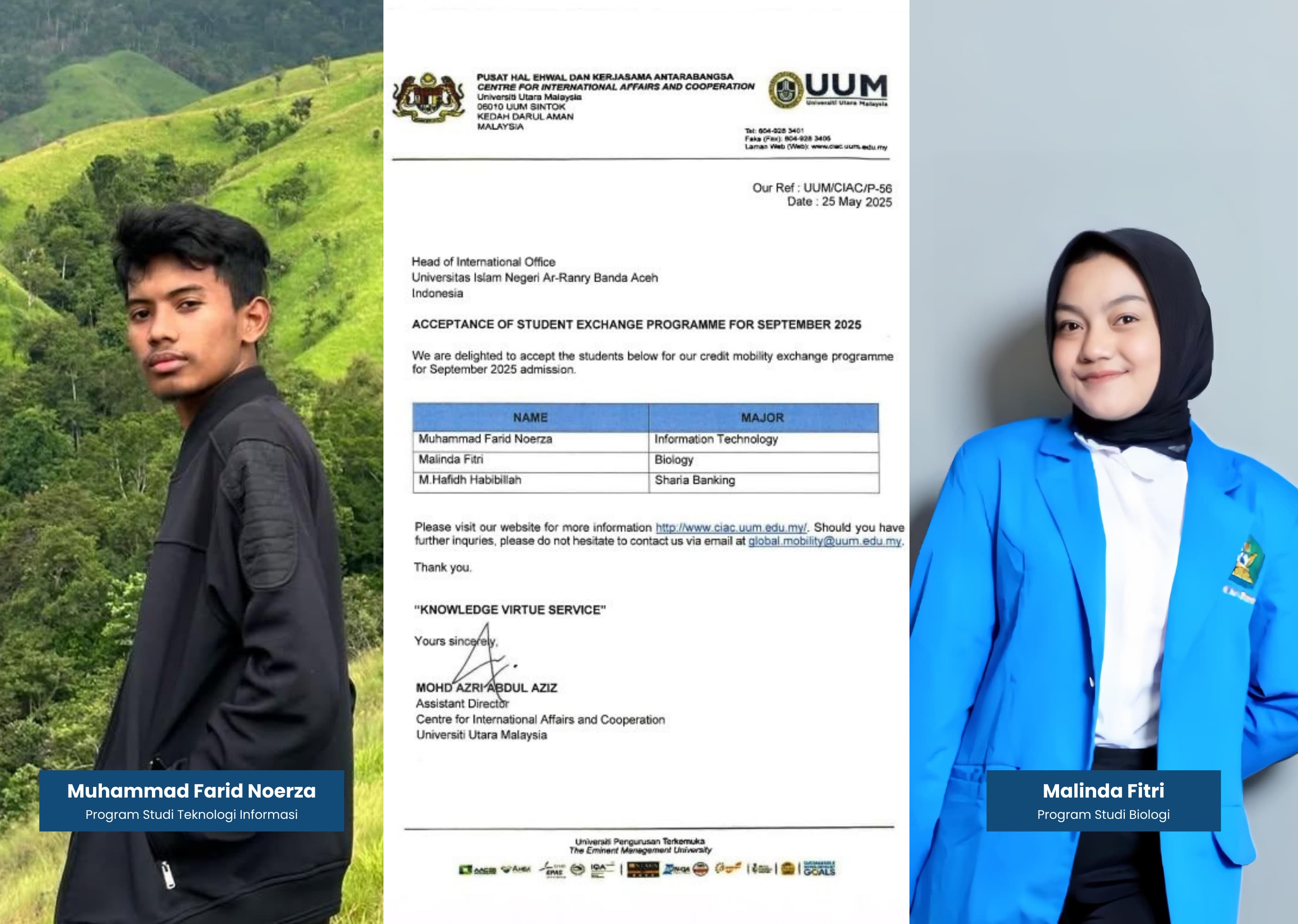 FST Menginternasional, Kirim Dua Mahasiswa Keluar Negeri