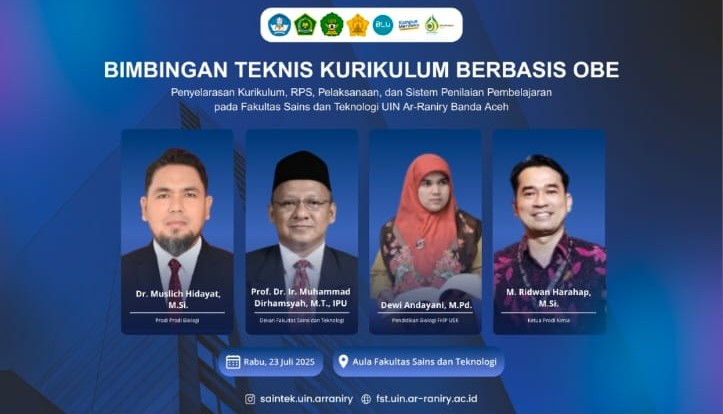 Bimbingan Teknis Kurikulum OBE Digelar oleh Prodi Biologi Fakultas Sains dan Teknologi UIN Ar-Raniry