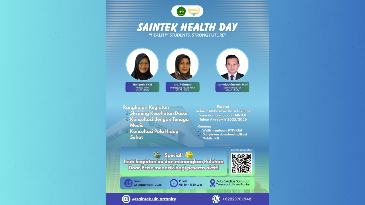 Saintek Health Day 2025, akan Hadir untuk Mahasiswa Baru, Dorong Kesadaran Kesehatan Sejak Awal