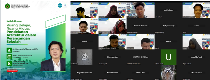 Prodi Arsitektur Gelar Kuliah Umum dengan Judul: “Ruang Belajar, Ruang Hidup - Pendekatan Arsitektur dalam Perancangan Sekolah”