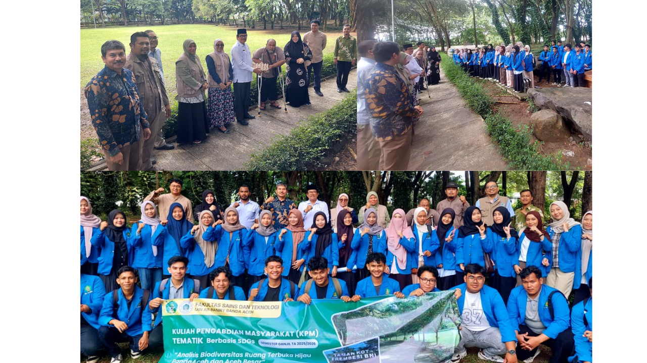 Penguatan Biodiversitas: Mahasiswa FST UIN Ar-Raniry Lanjutkan KPM Tematik di Taman Trembesi Banda Aceh